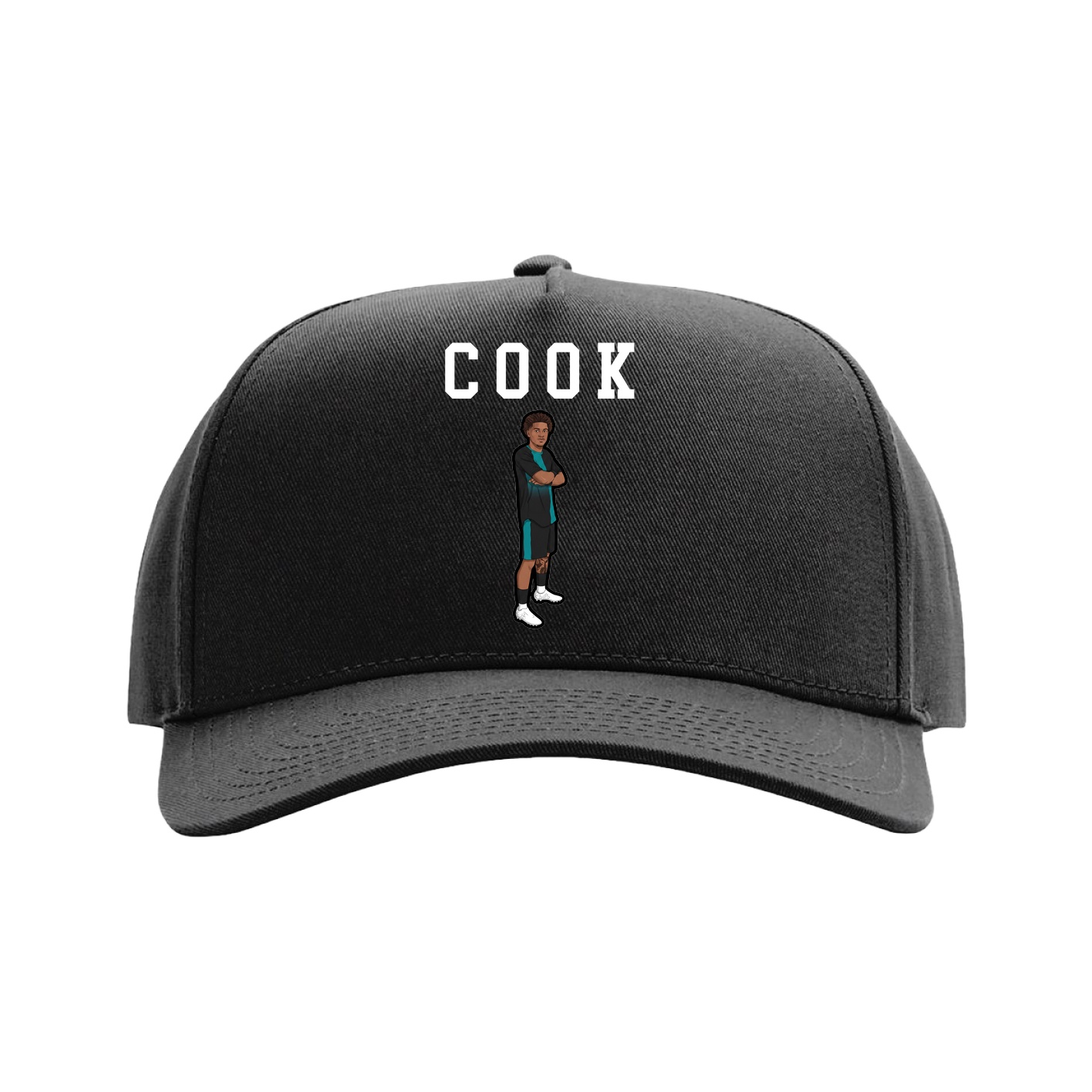 Full Fabric Five-Panel Champ Cap — Shirsey in Black