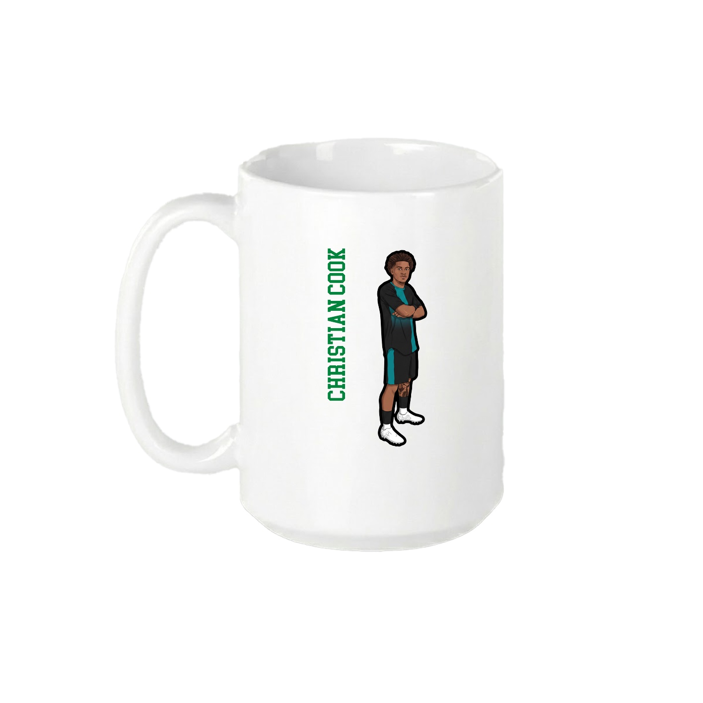 15oz Coffee Mug — Name Vertical in White