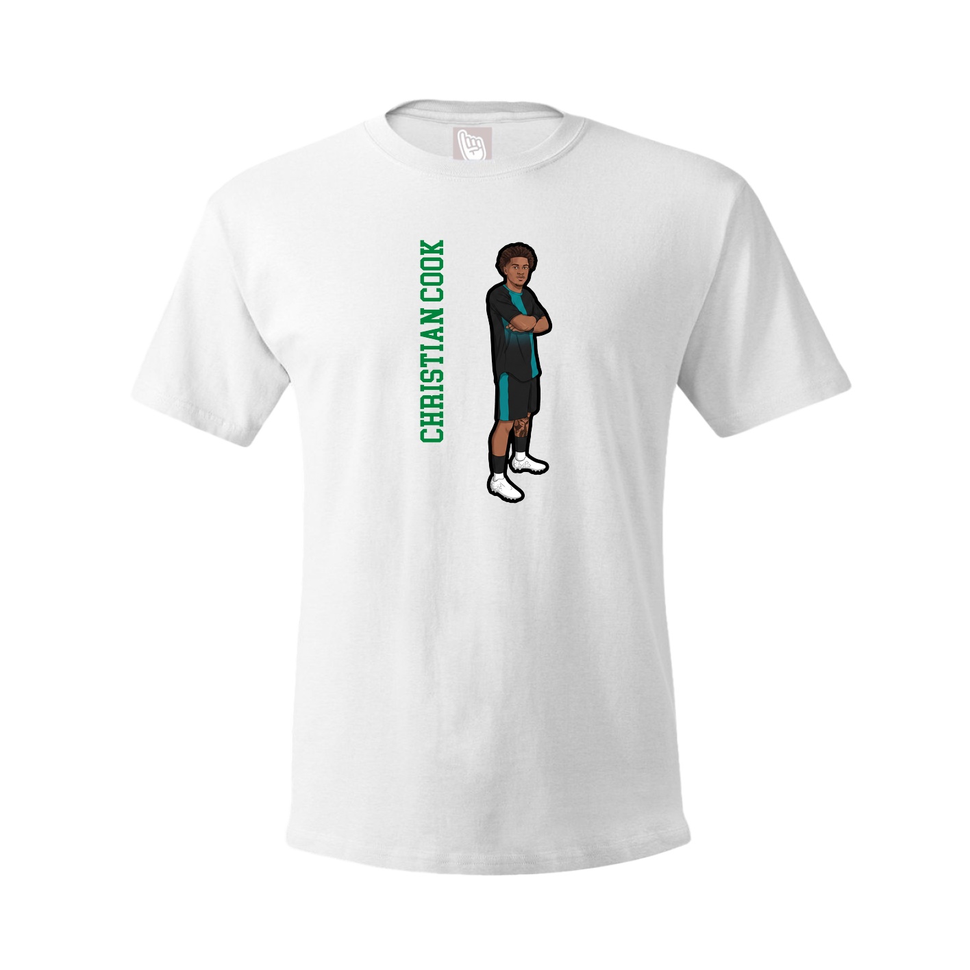 Tee — Name Vertical in White