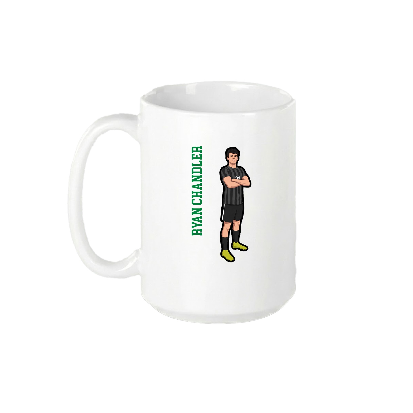 15oz Coffee Mug — Name Vertical in White