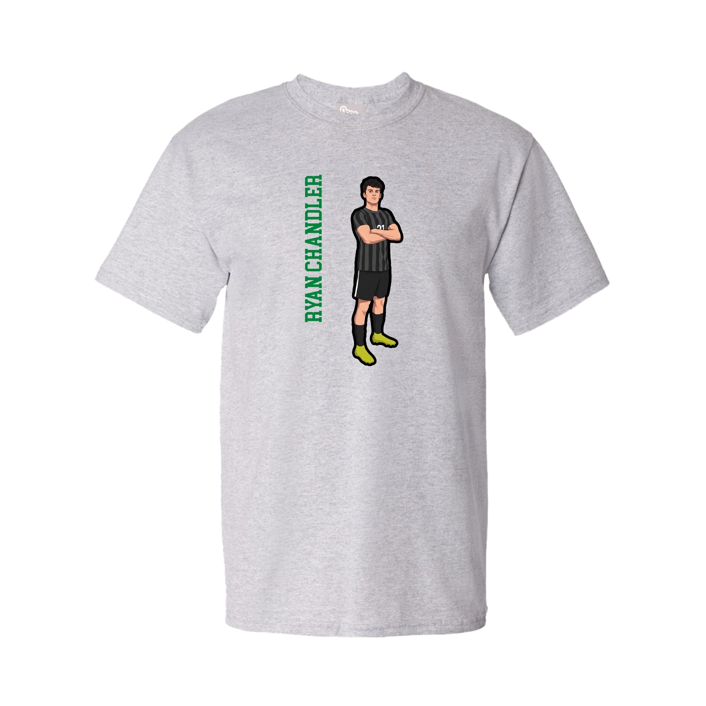 Tee — Name Vertical in Grey