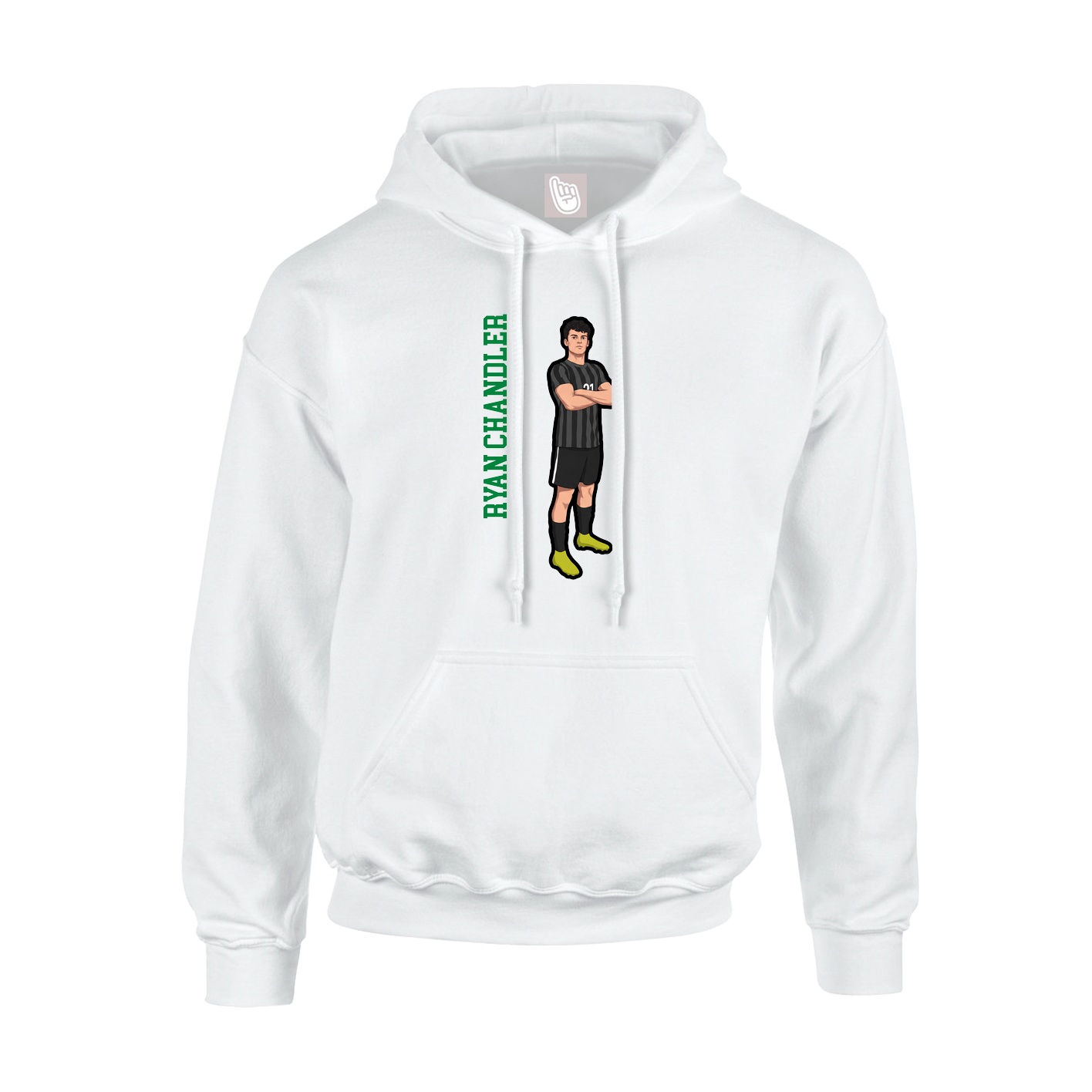 Youth Hoodie — Name Vertical in White