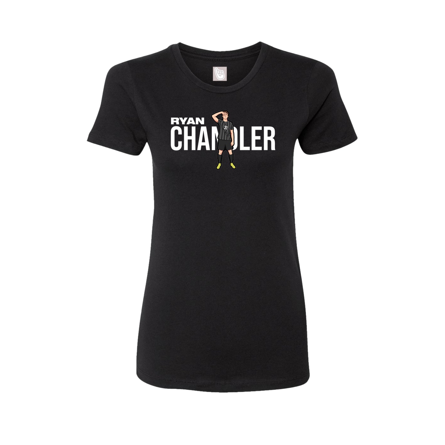 Fitted Women's Tee — Player Name in Black