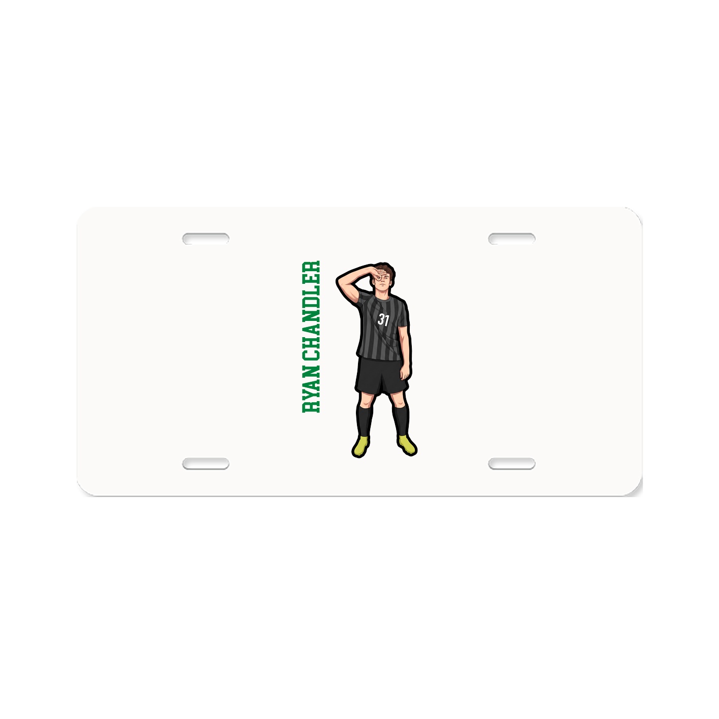 License Plate — Name Vertical in Classic