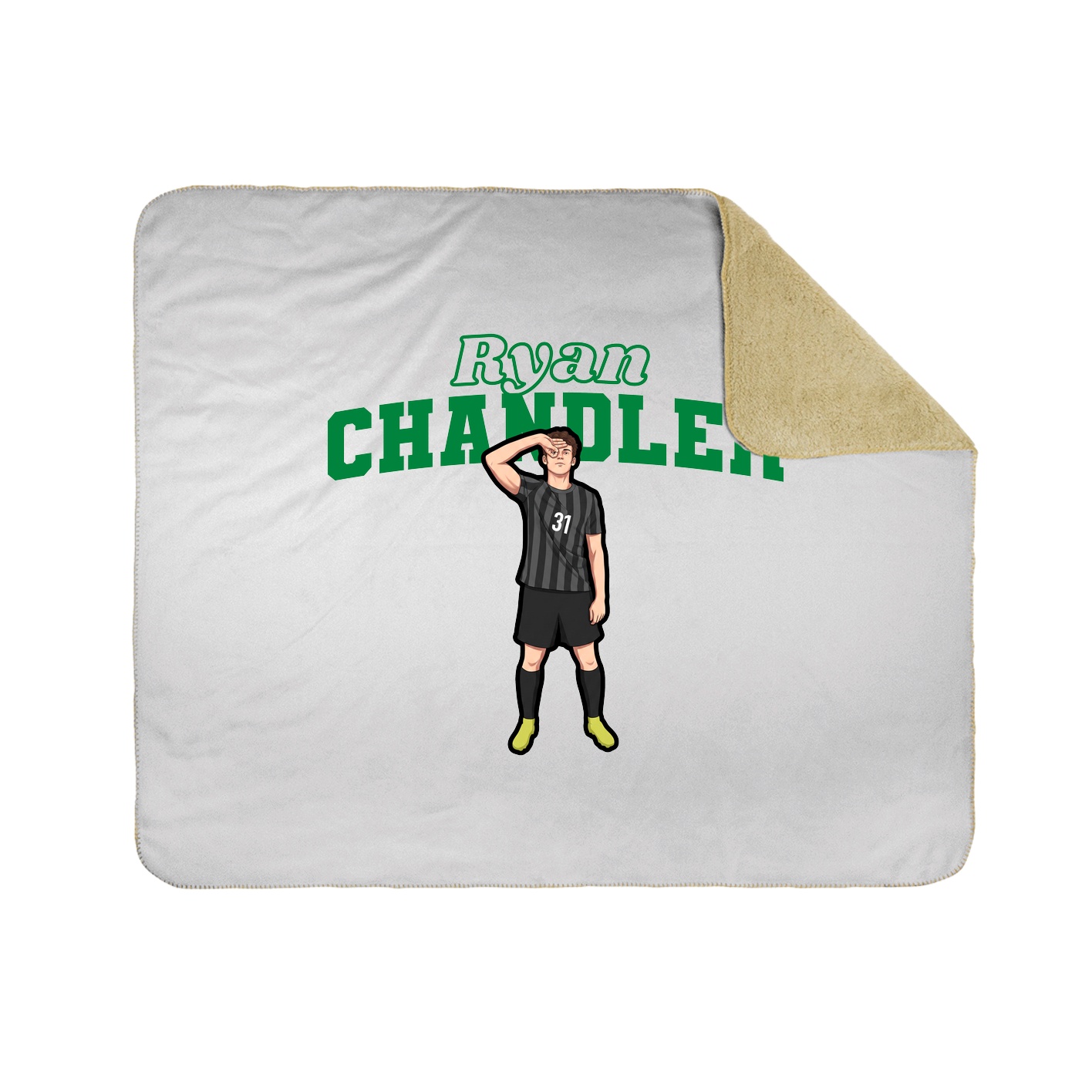 Throw Blanket — Name Arch in White