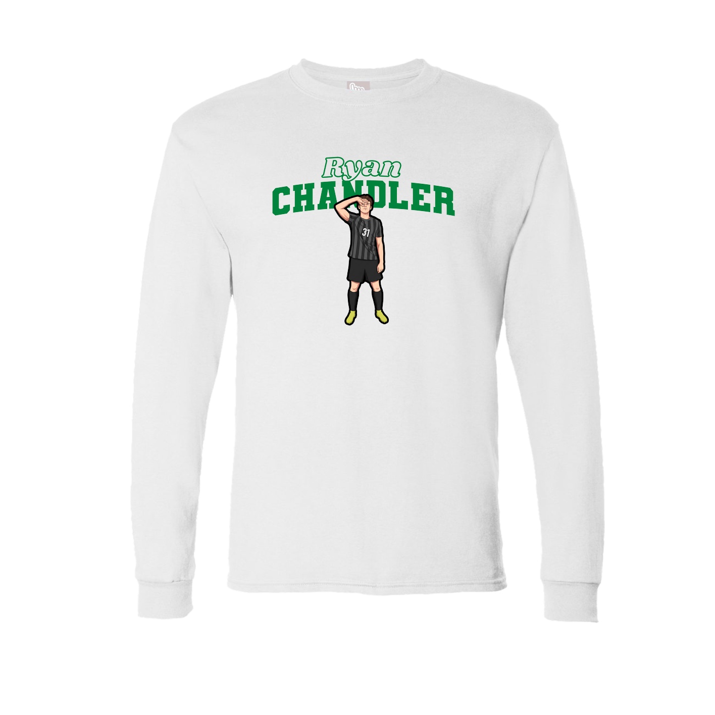 Long Sleeve Tee — Name Arch in White