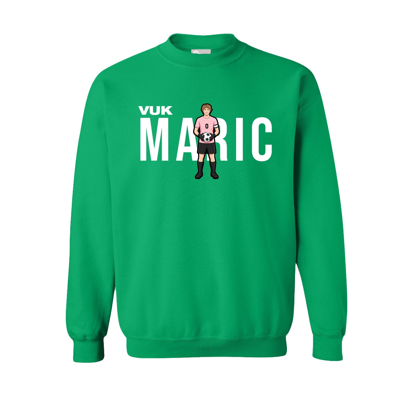 Fleece Crew — Player Name in Green