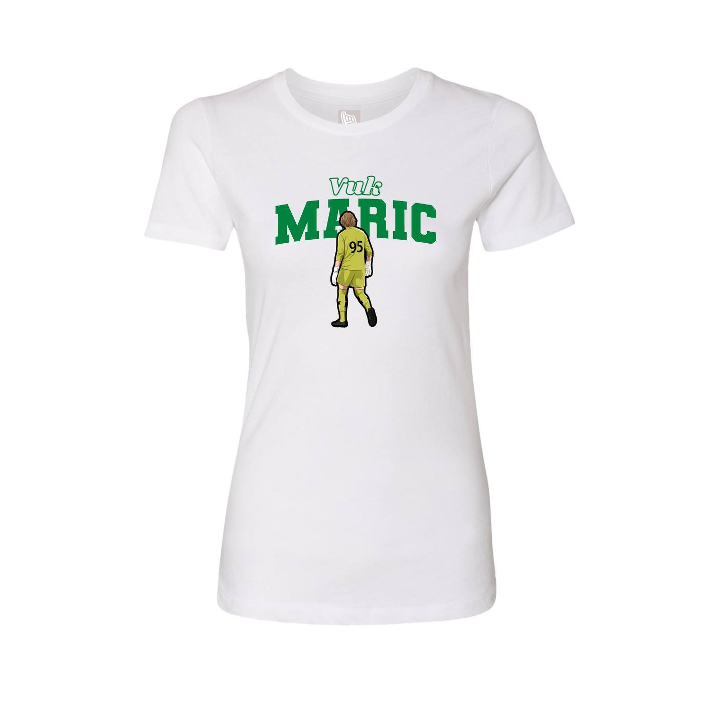 Fitted Women's Tee — Name Arch in White