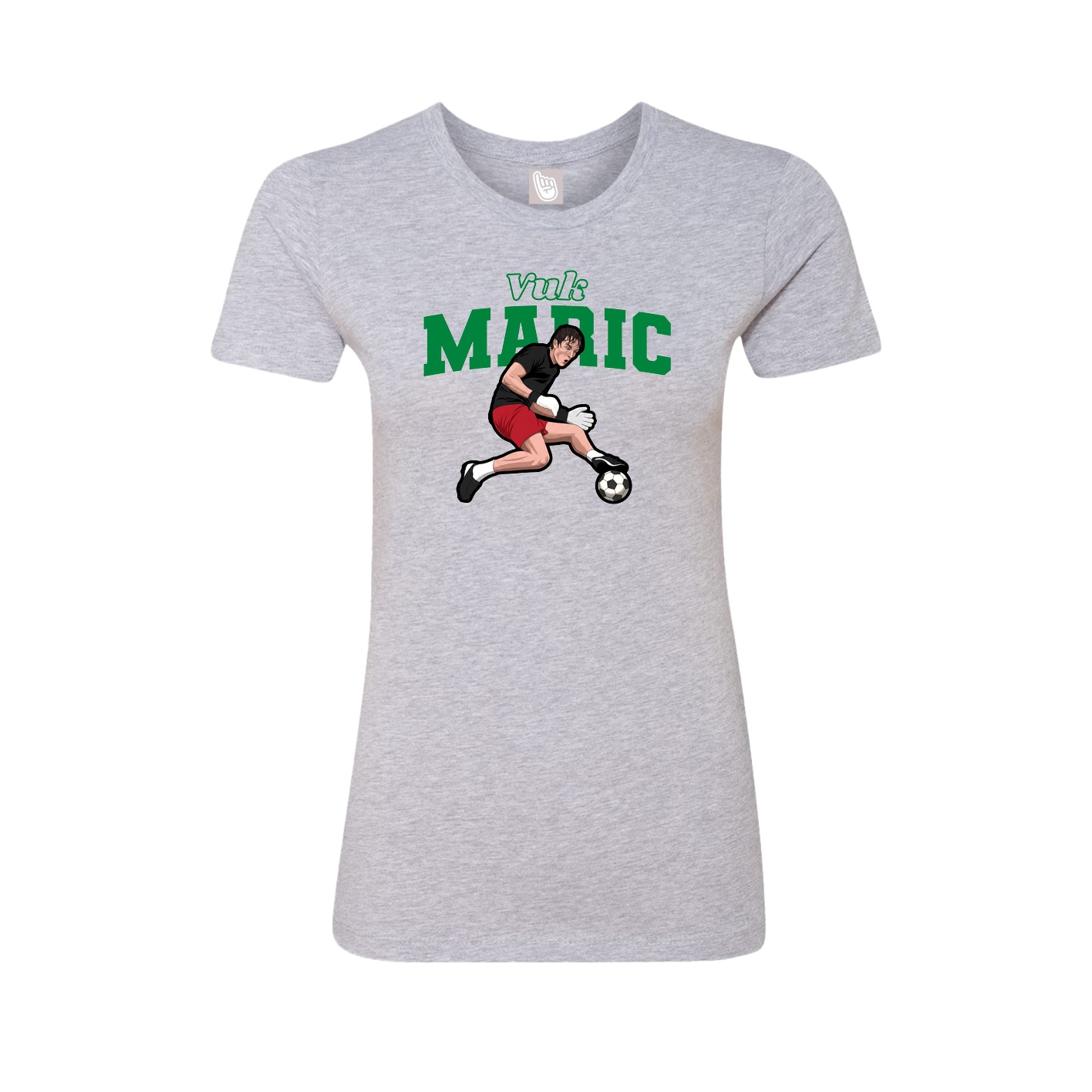 Fitted Women's Tee — Name Arch in Grey