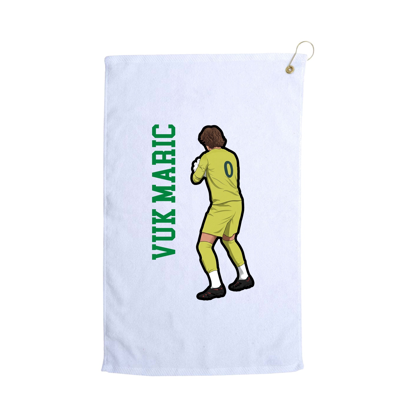 Golf Towel — Name Vertical in White