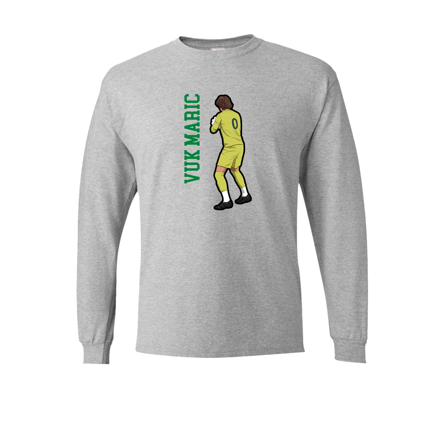 Long Sleeve Tee — Name Vertical in Grey