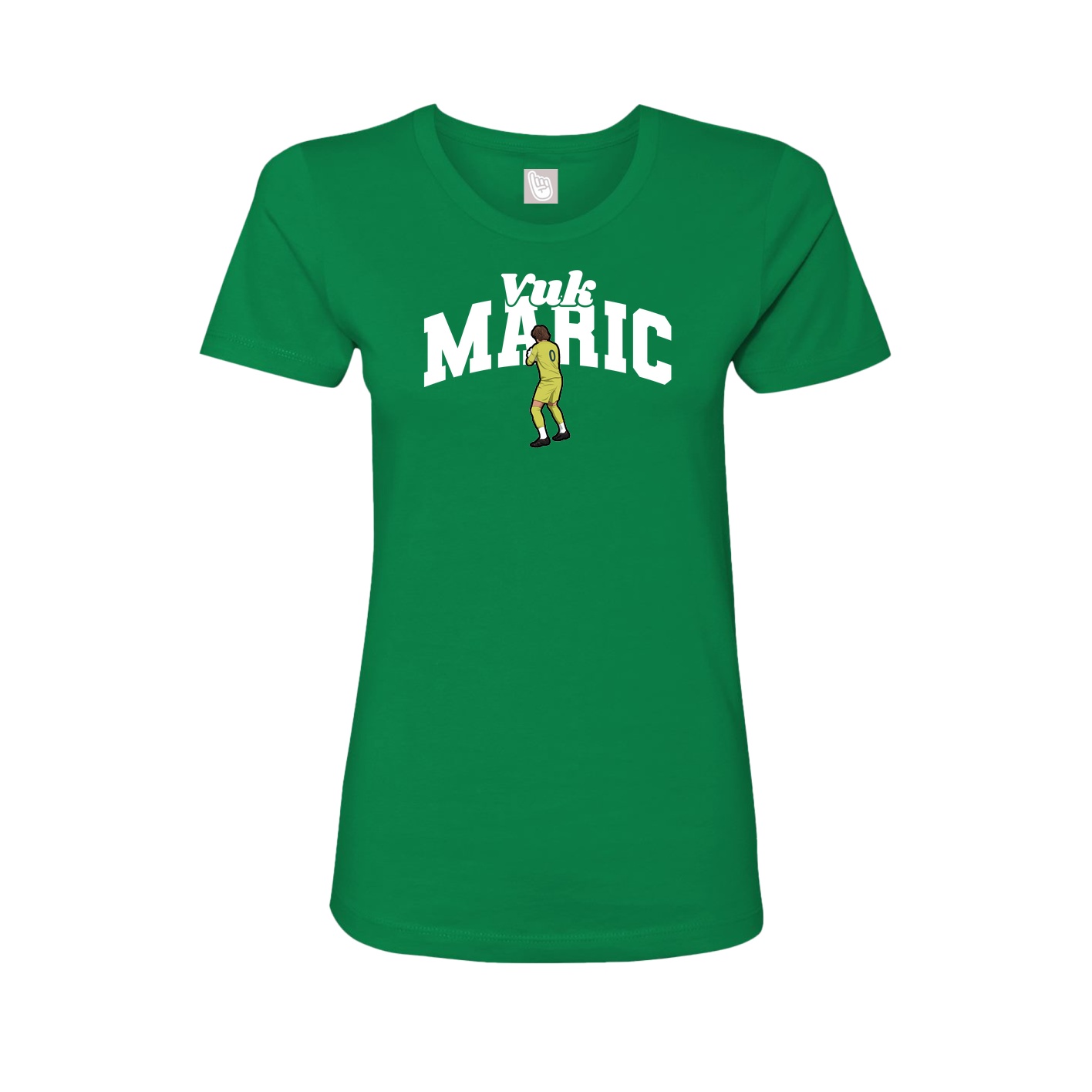 Fitted Women's Tee — Signature Arch in Green