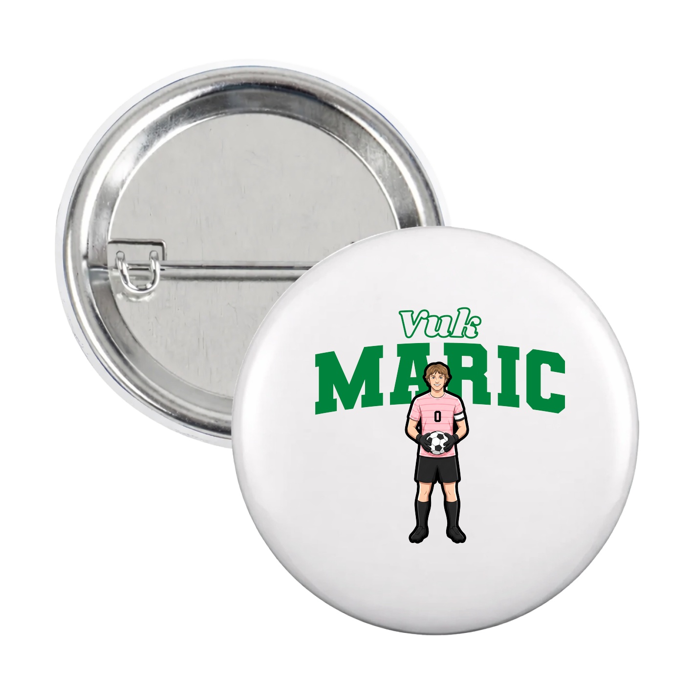 Game Day Button — Name Arch in White