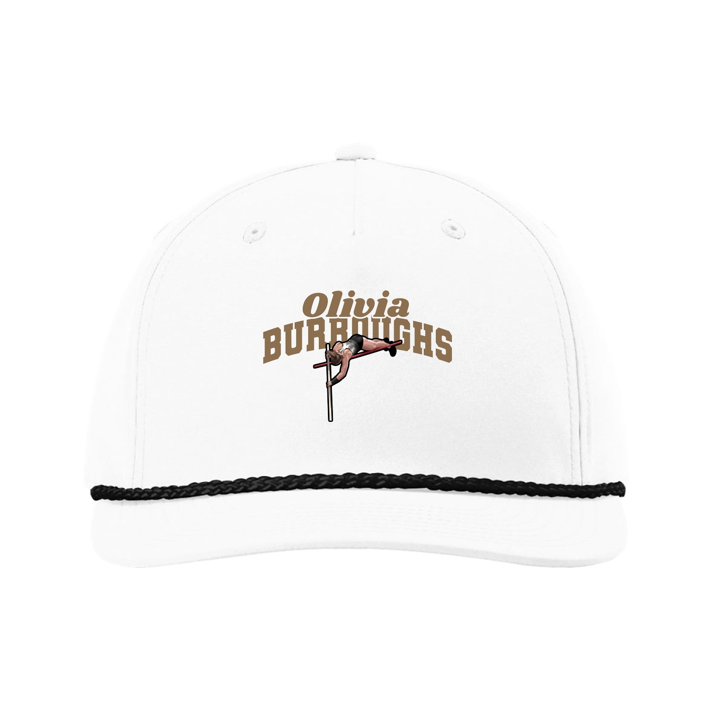 Five-Panel Classic Rope Cap — Signature Arch in White