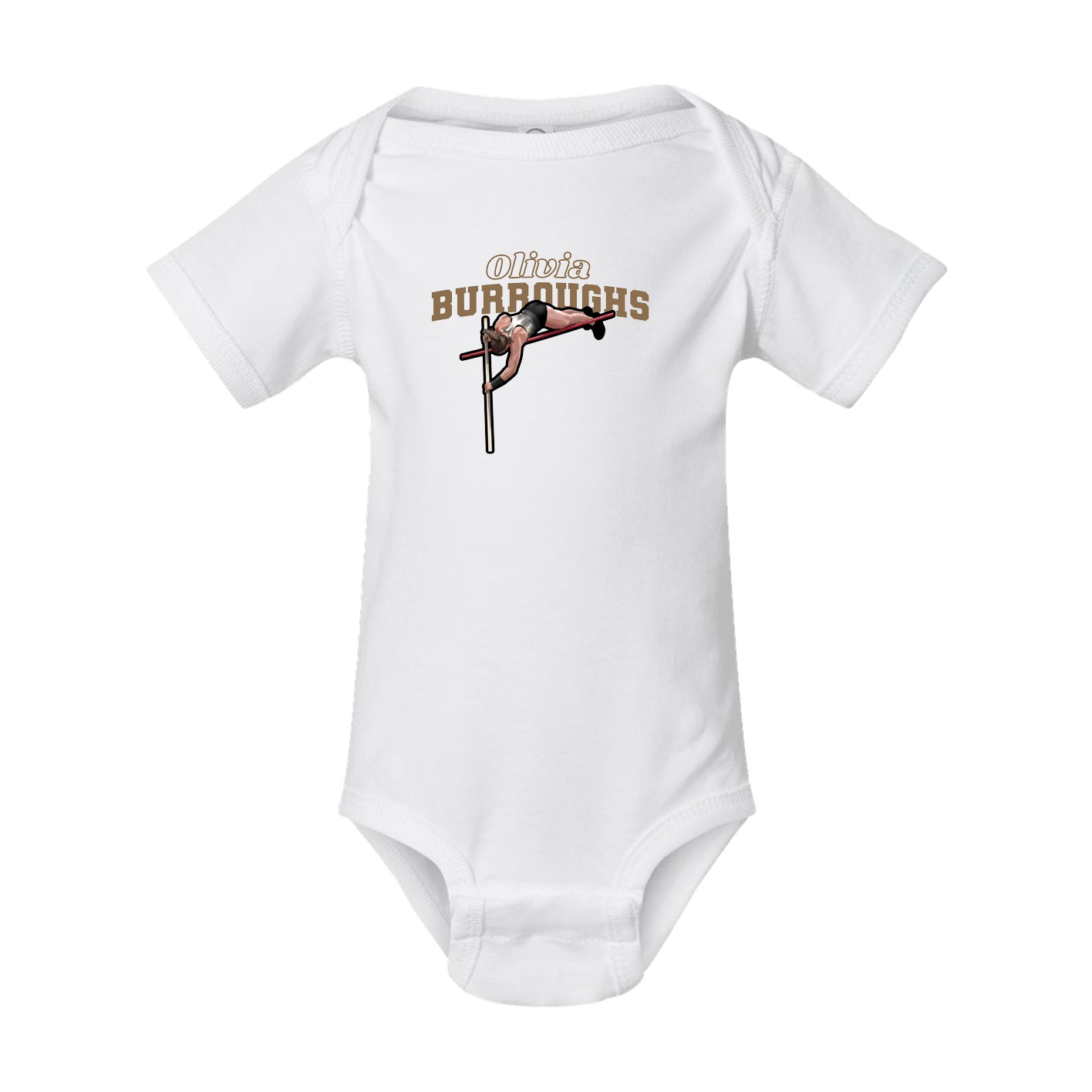 Baby Onesie — Name Arch in White