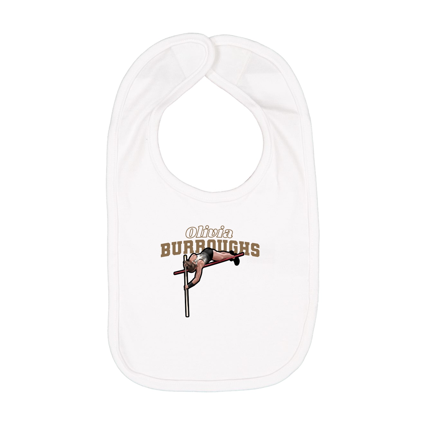 Infant Bib — Name Arch in White