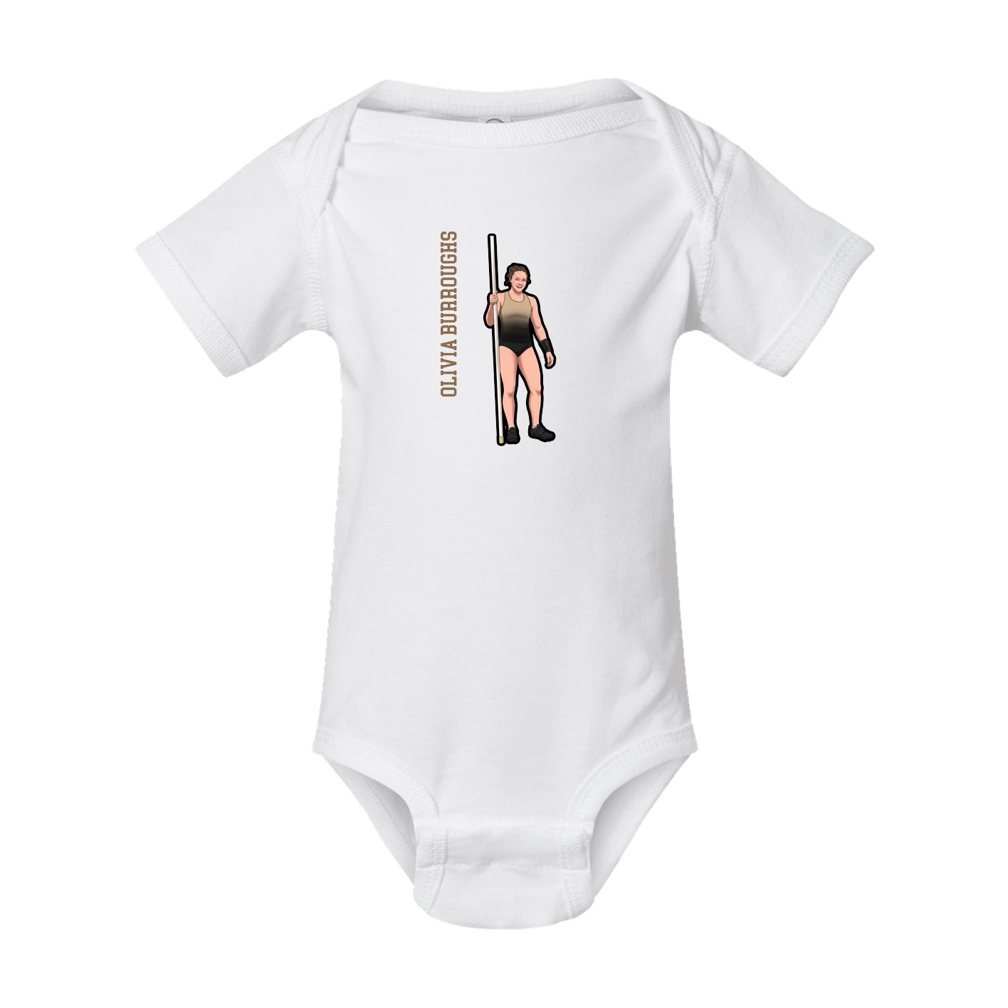 Baby Onesie — Name Vertical in White