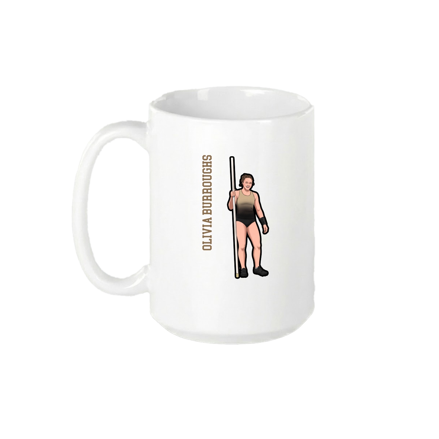 15oz Coffee Mug — Name Vertical in White