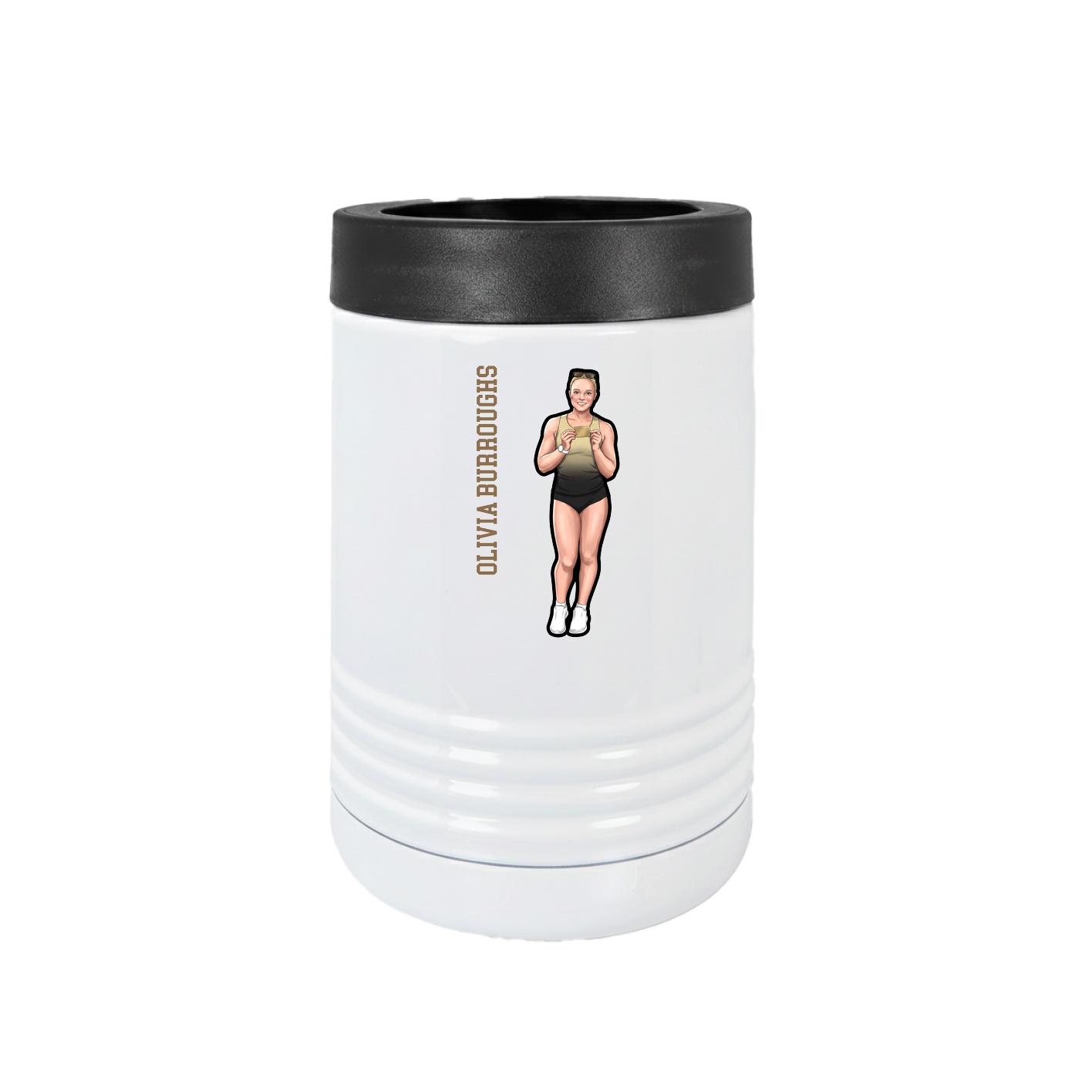 Beverage Holder — Name Vertical in White