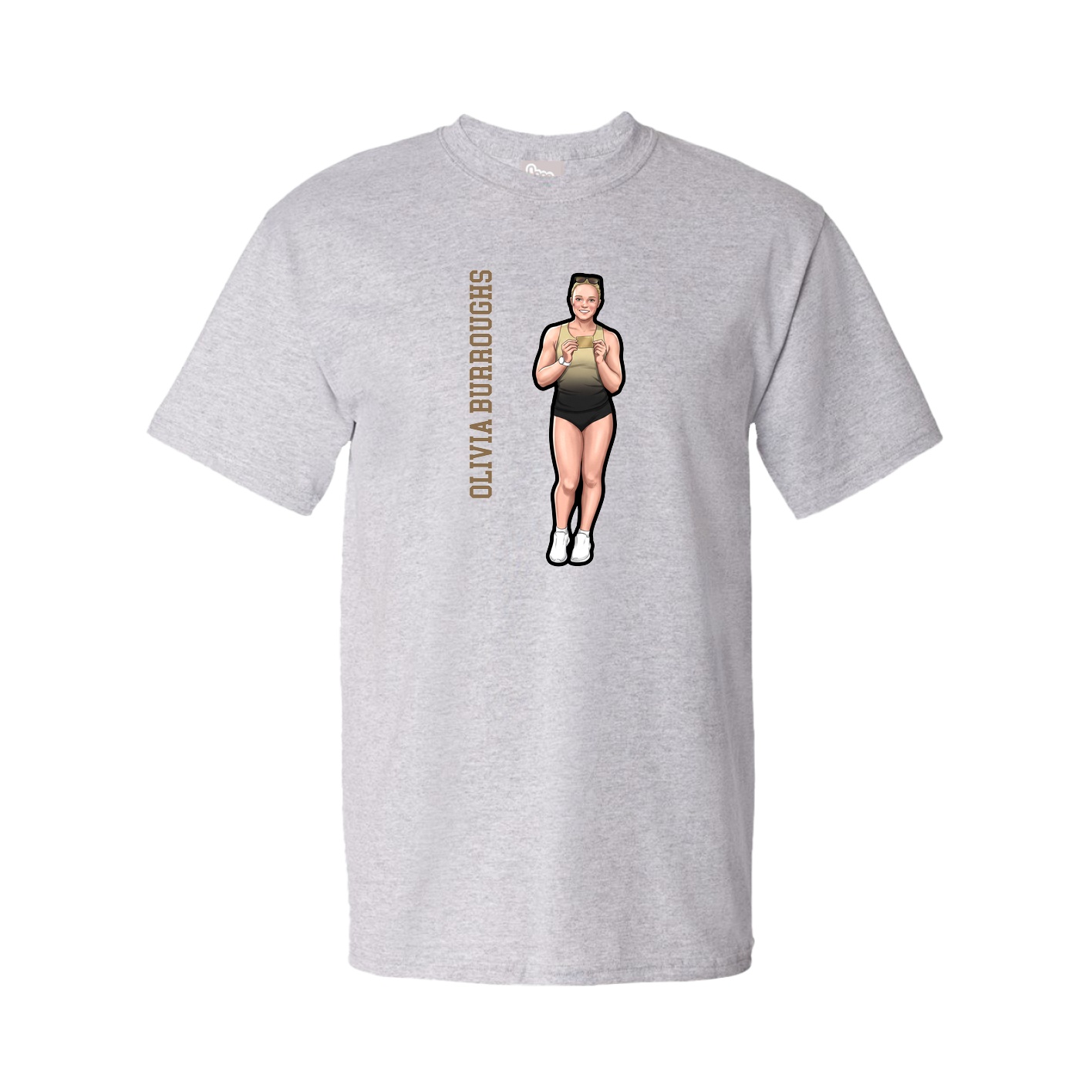 Tee — Name Vertical in Grey