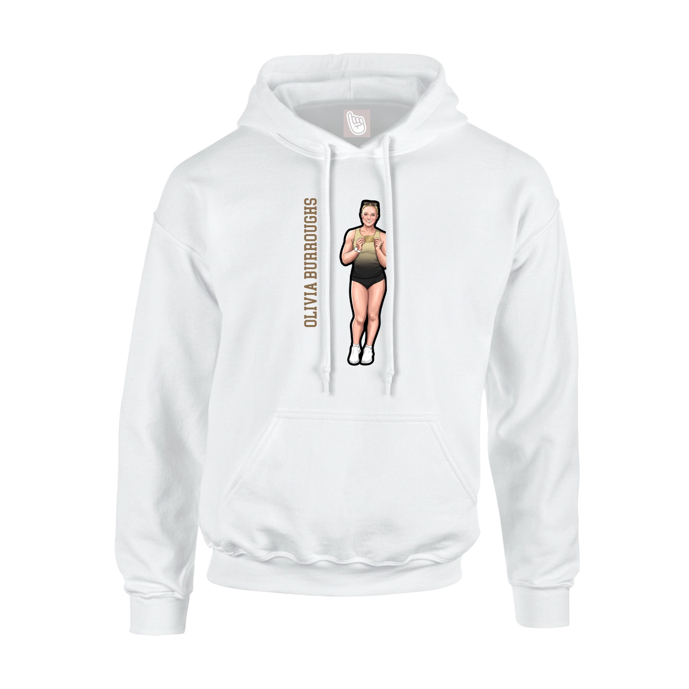 Hoodie — Name Vertical in White