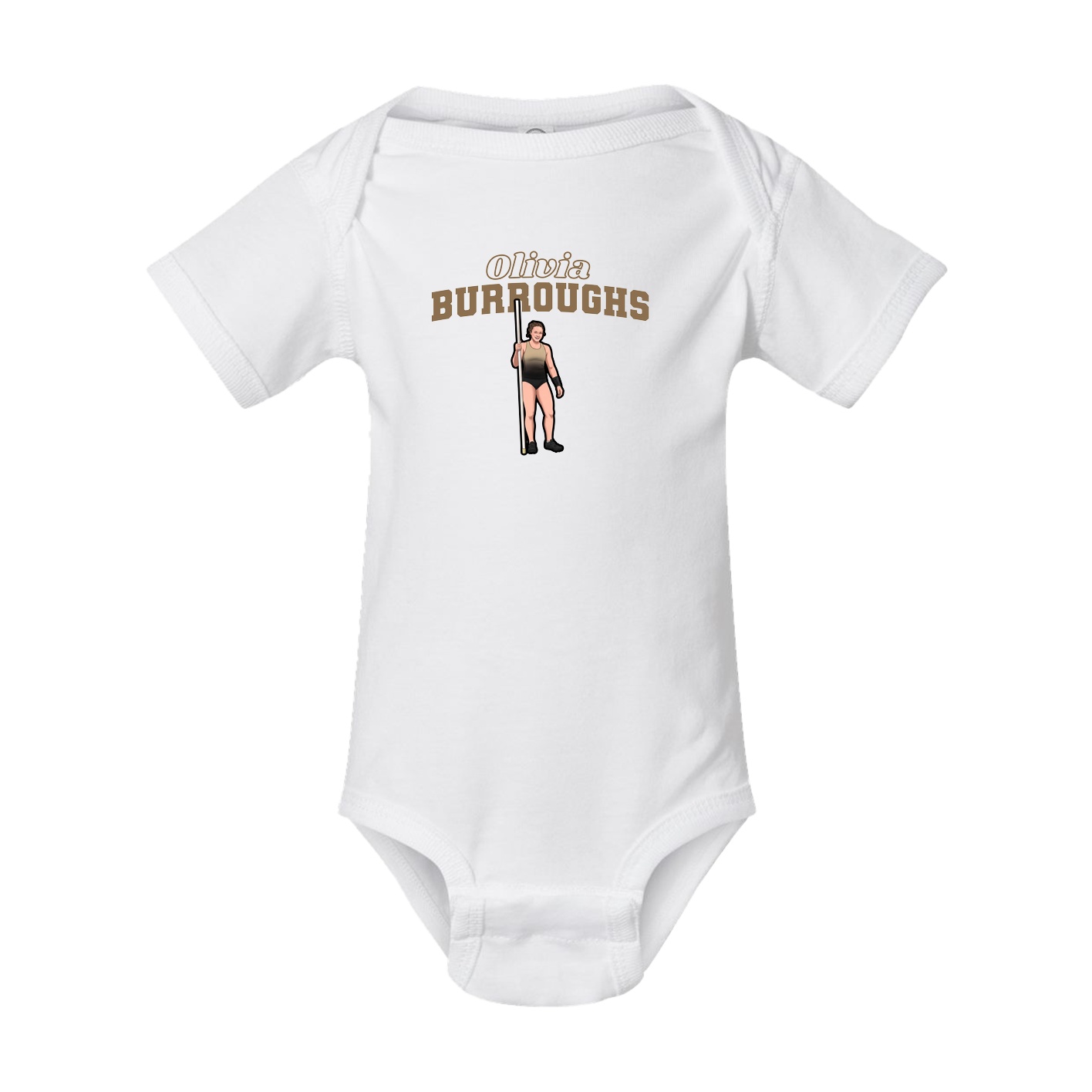 Baby Onesie — Name Arch in White