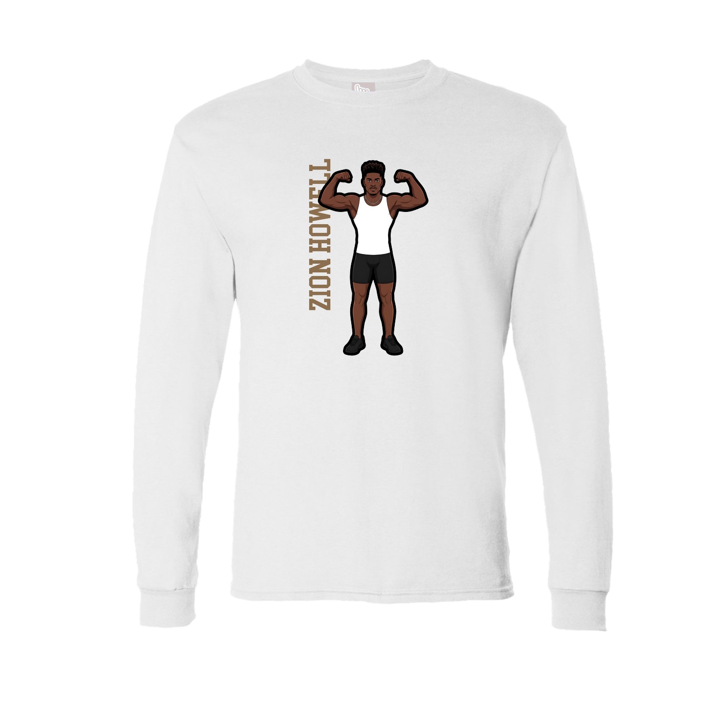 Long Sleeve Tee — Name Vertical in White