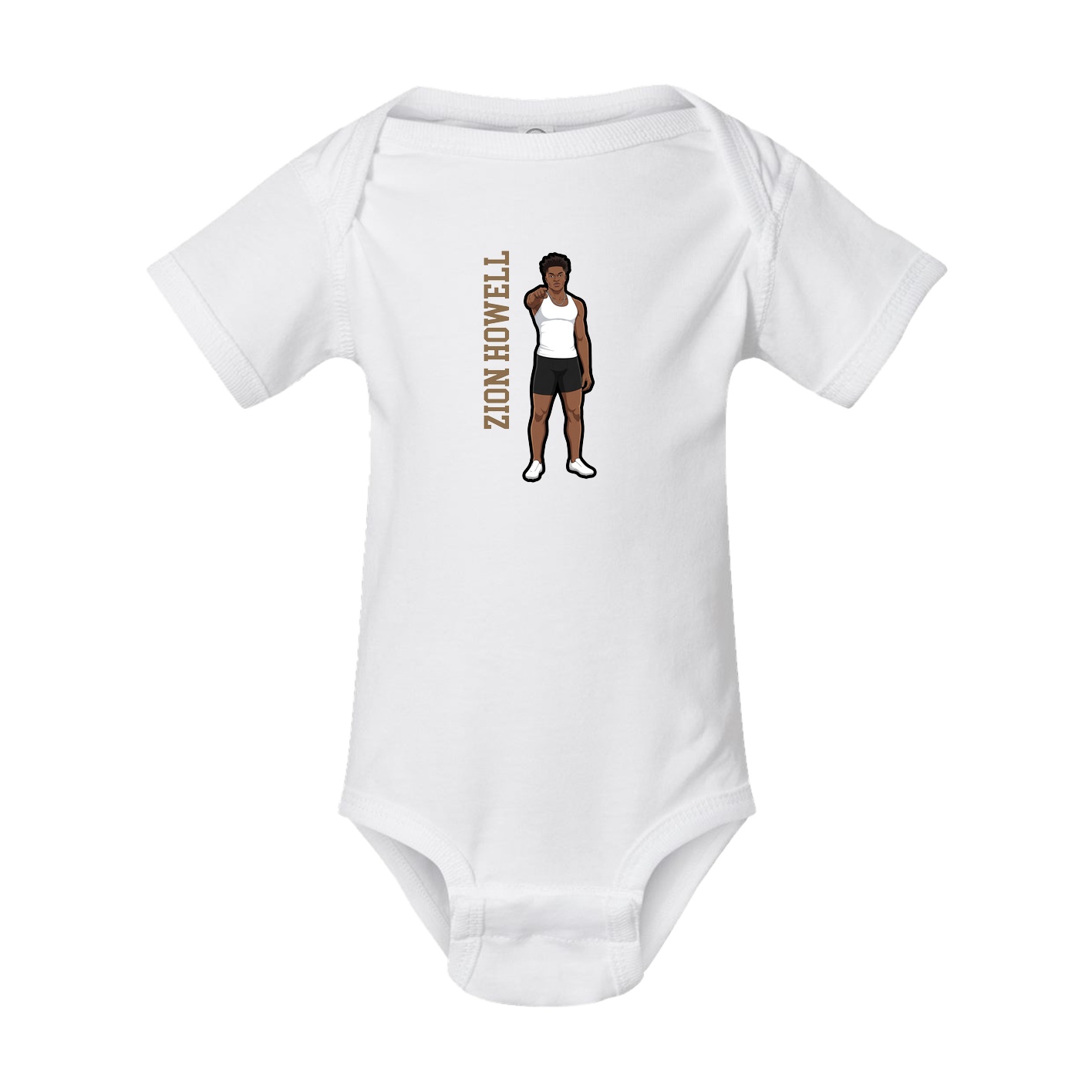 Baby Onesie — Name Vertical in White