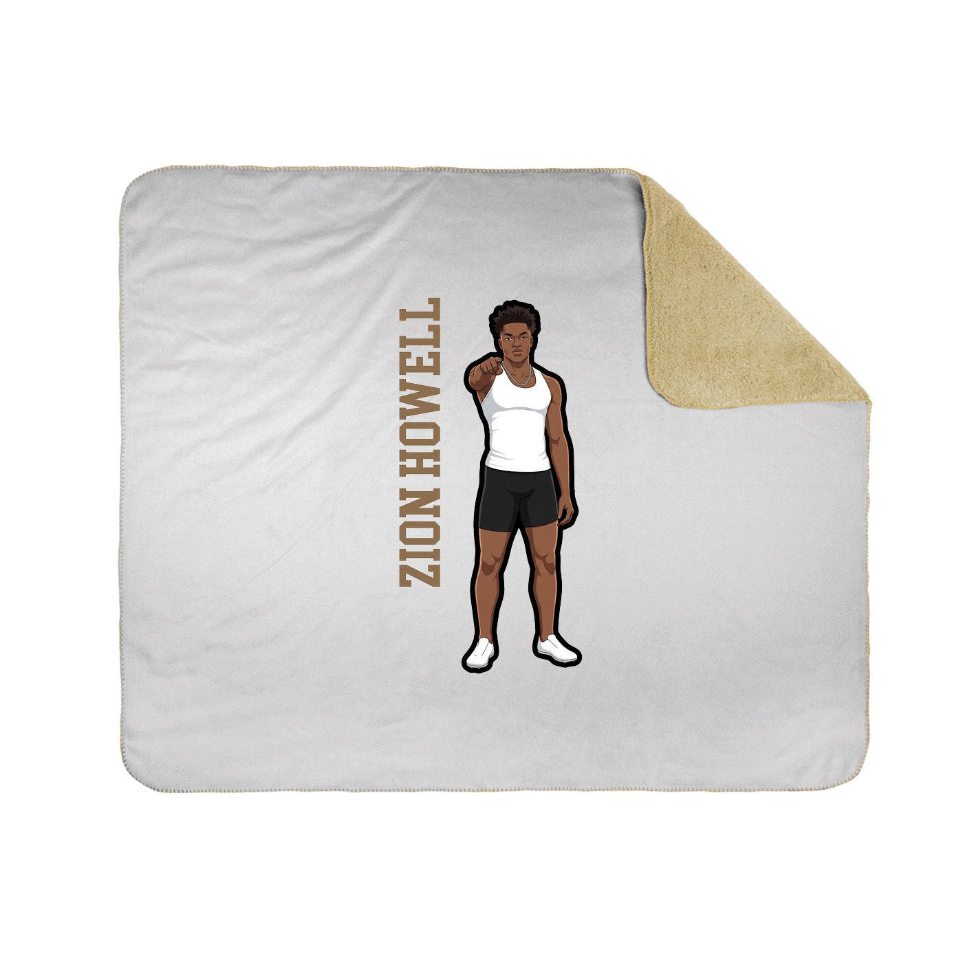 Throw Blanket — Name Vertical in White