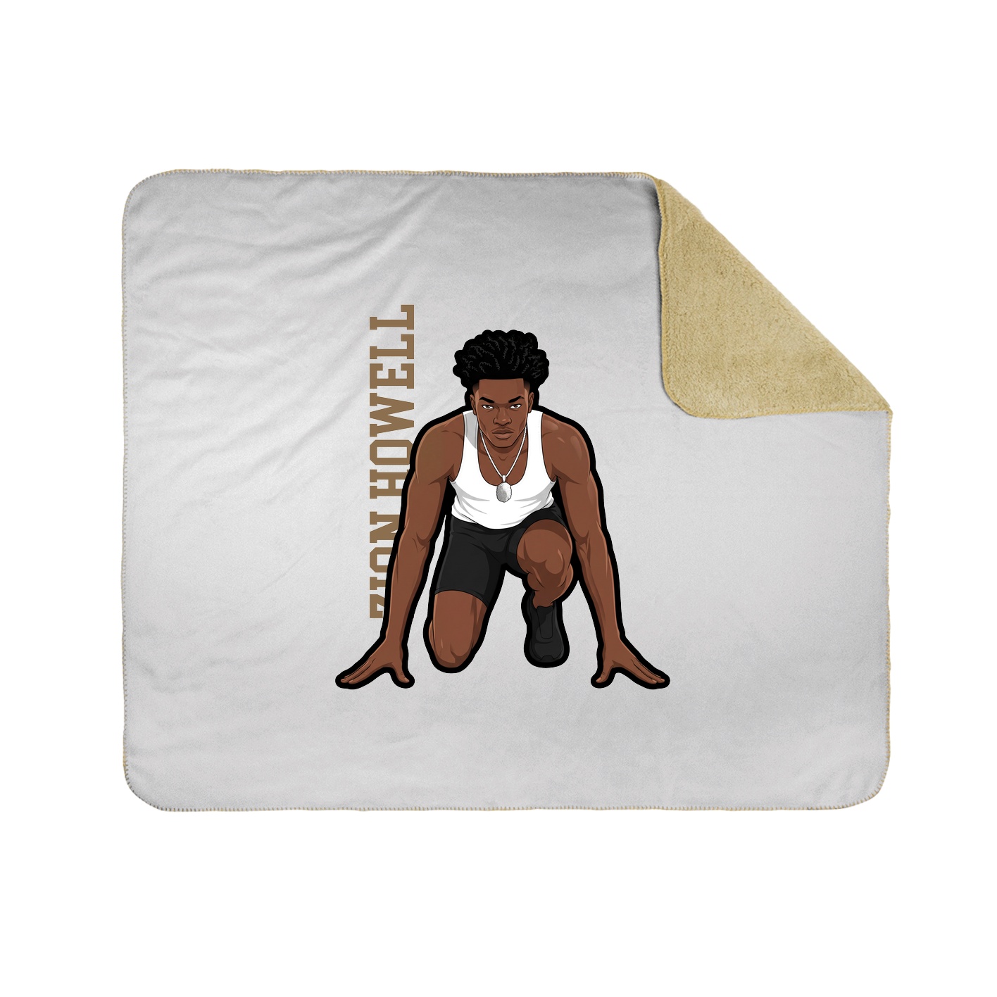 Throw Blanket — Name Vertical in White