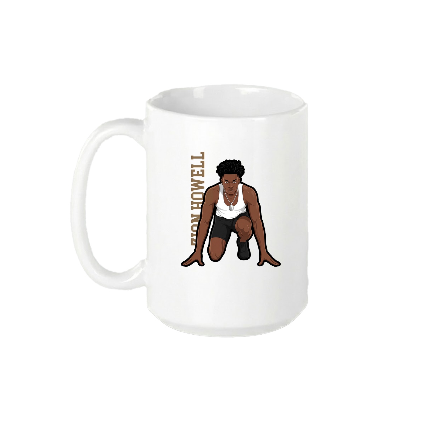 15oz Coffee Mug — Name Vertical in White