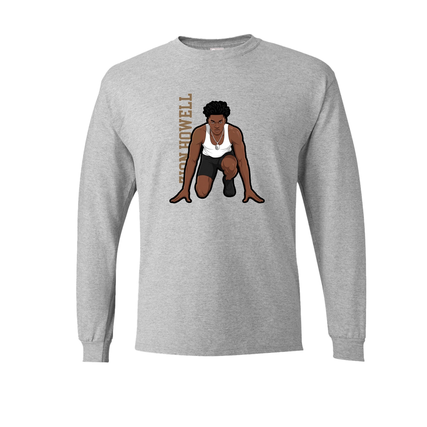 Long Sleeve Tee — Name Vertical in Grey