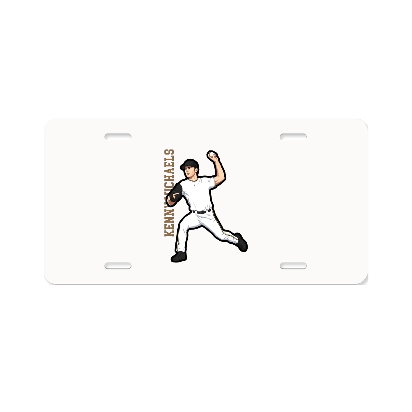 License Plate — Name Vertical in Classic