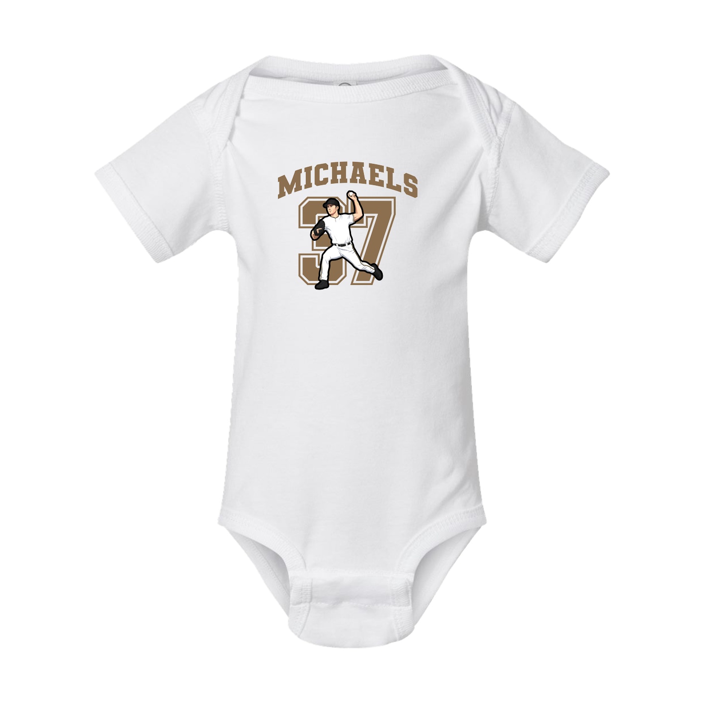 Baby Onesie — Number in White