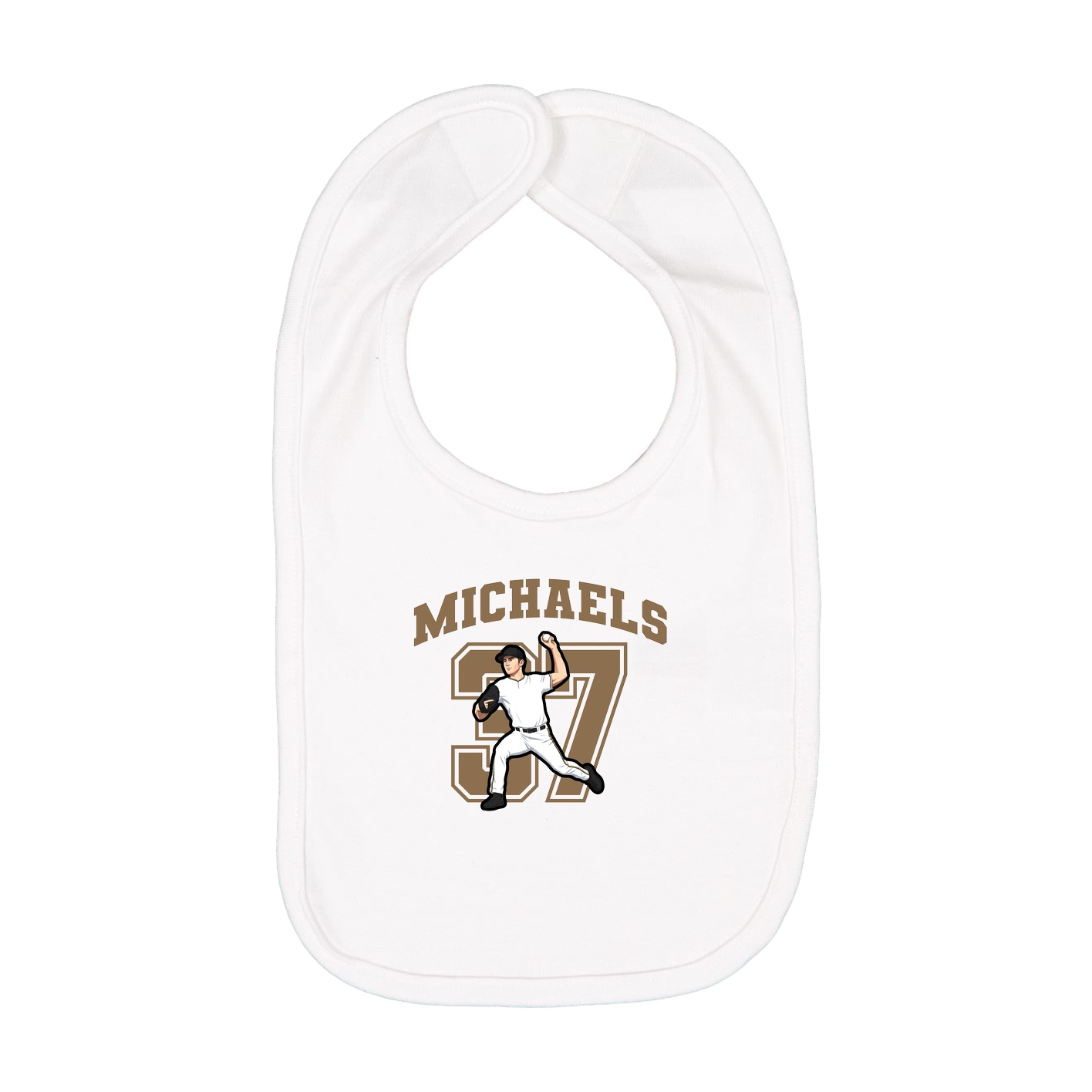 Infant Bib — Number in White