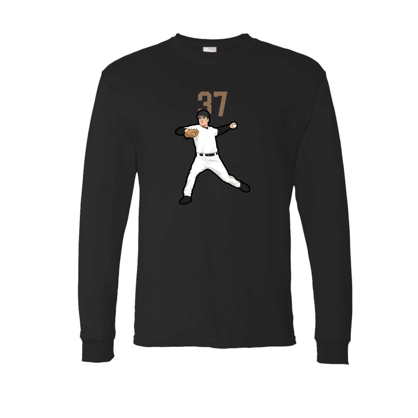 Long Sleeve Tee — Number Top in Black