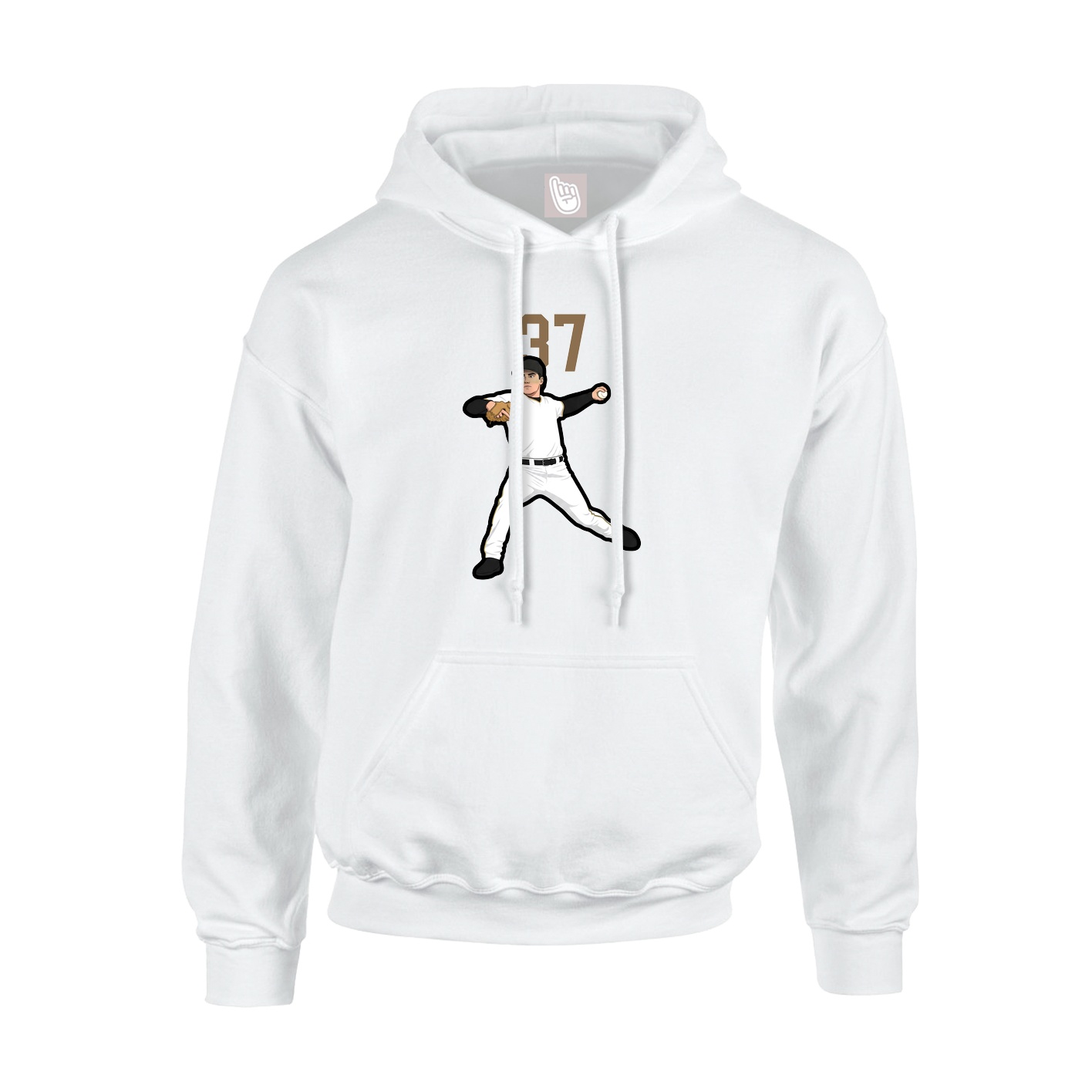 Youth Hoodie — Number Top in White