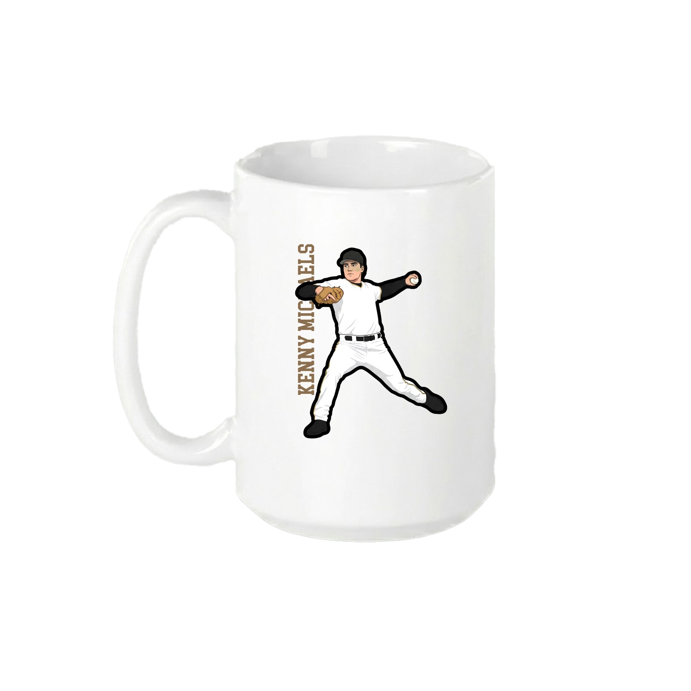 15oz Coffee Mug — Name Vertical in White