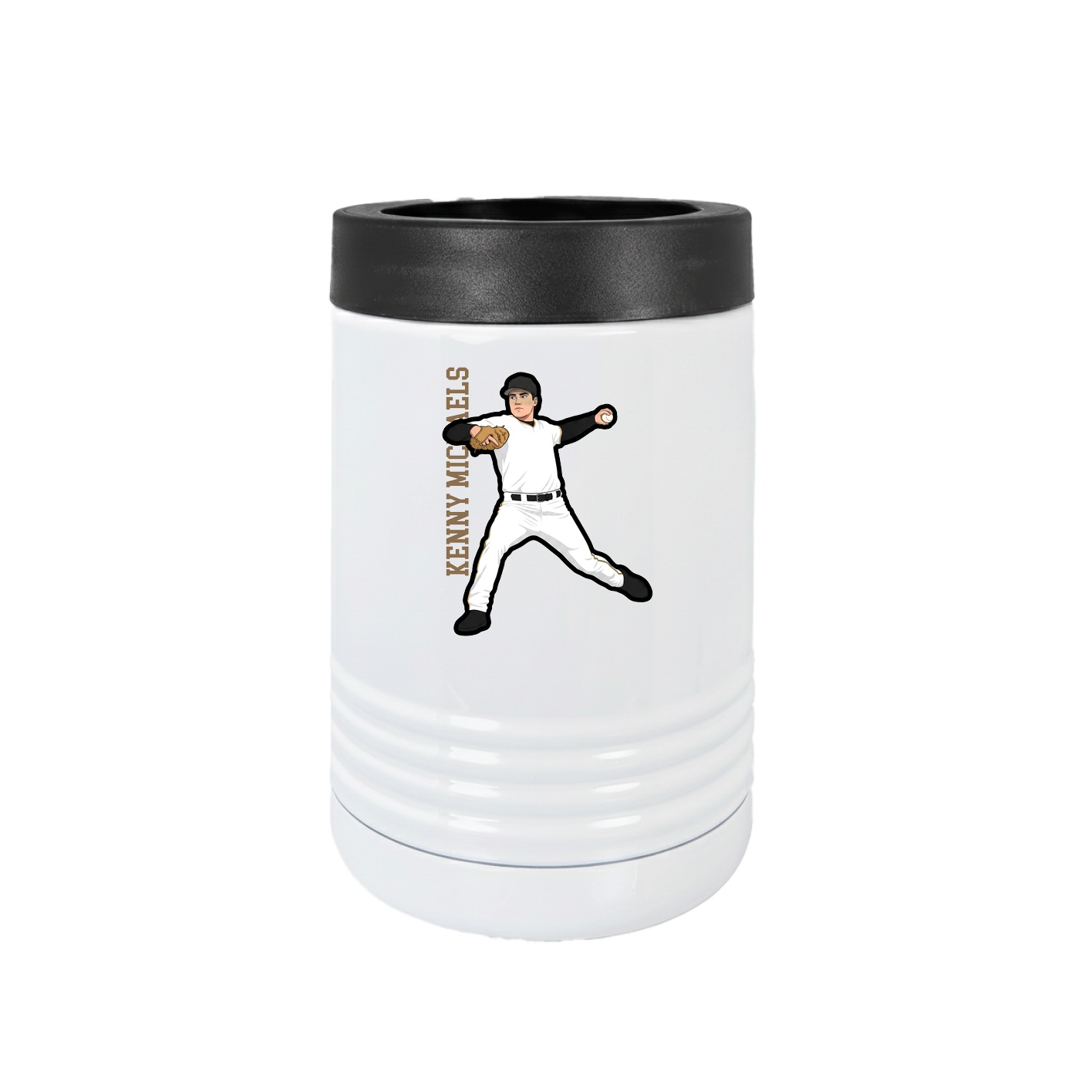 Beverage Holder — Name Vertical in White