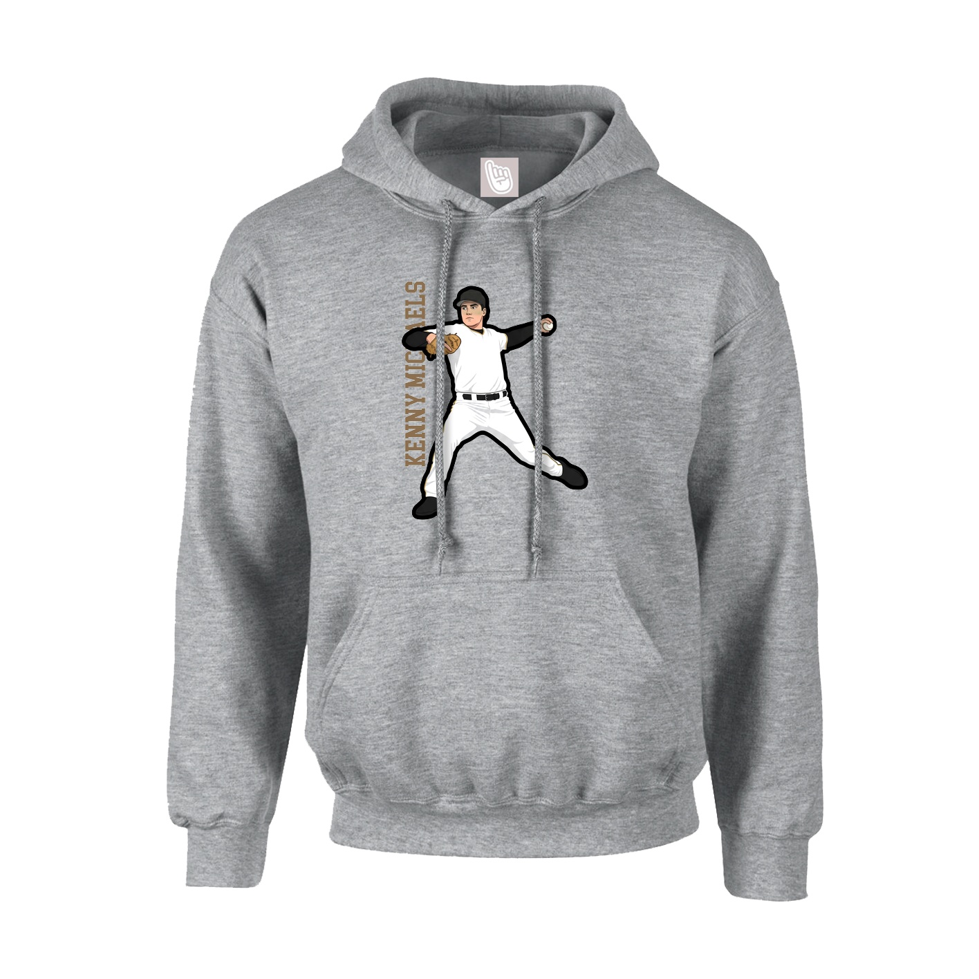 Youth Hoodie — Name Vertical in Grey