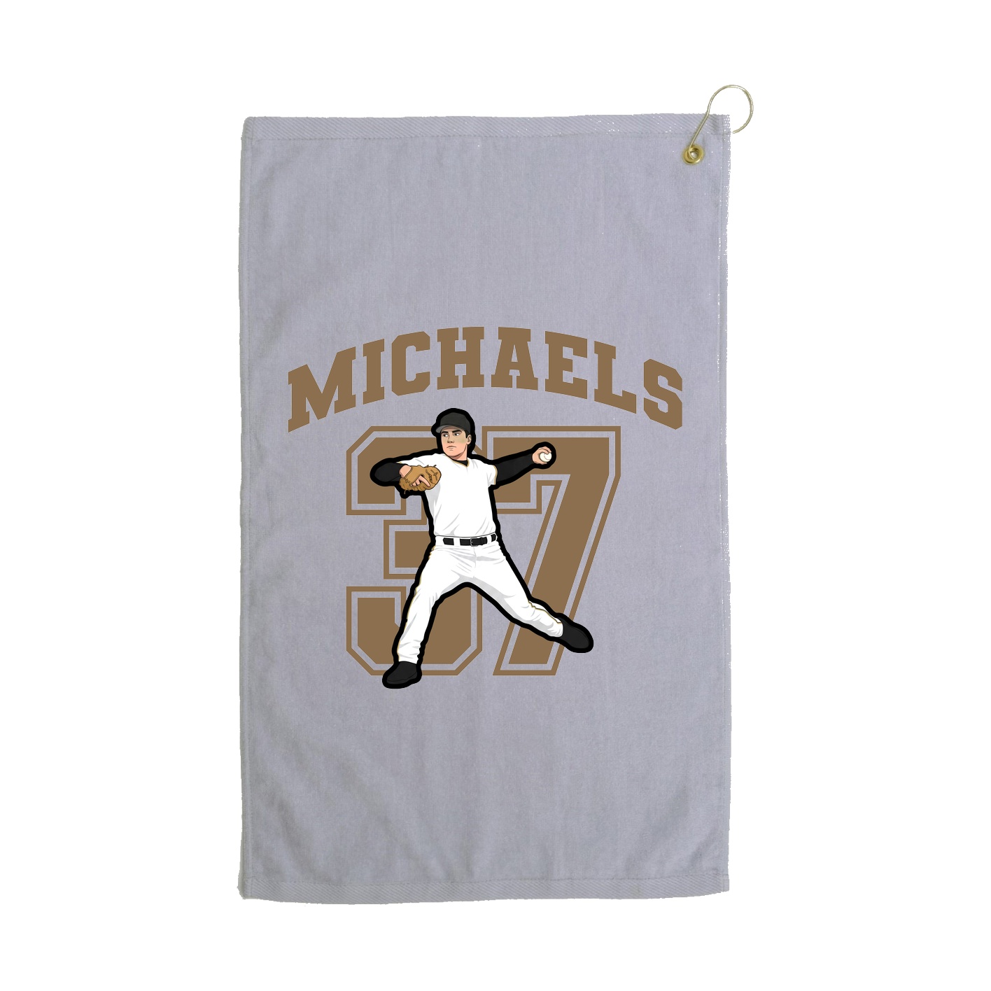 Golf Towel — Number in Grey