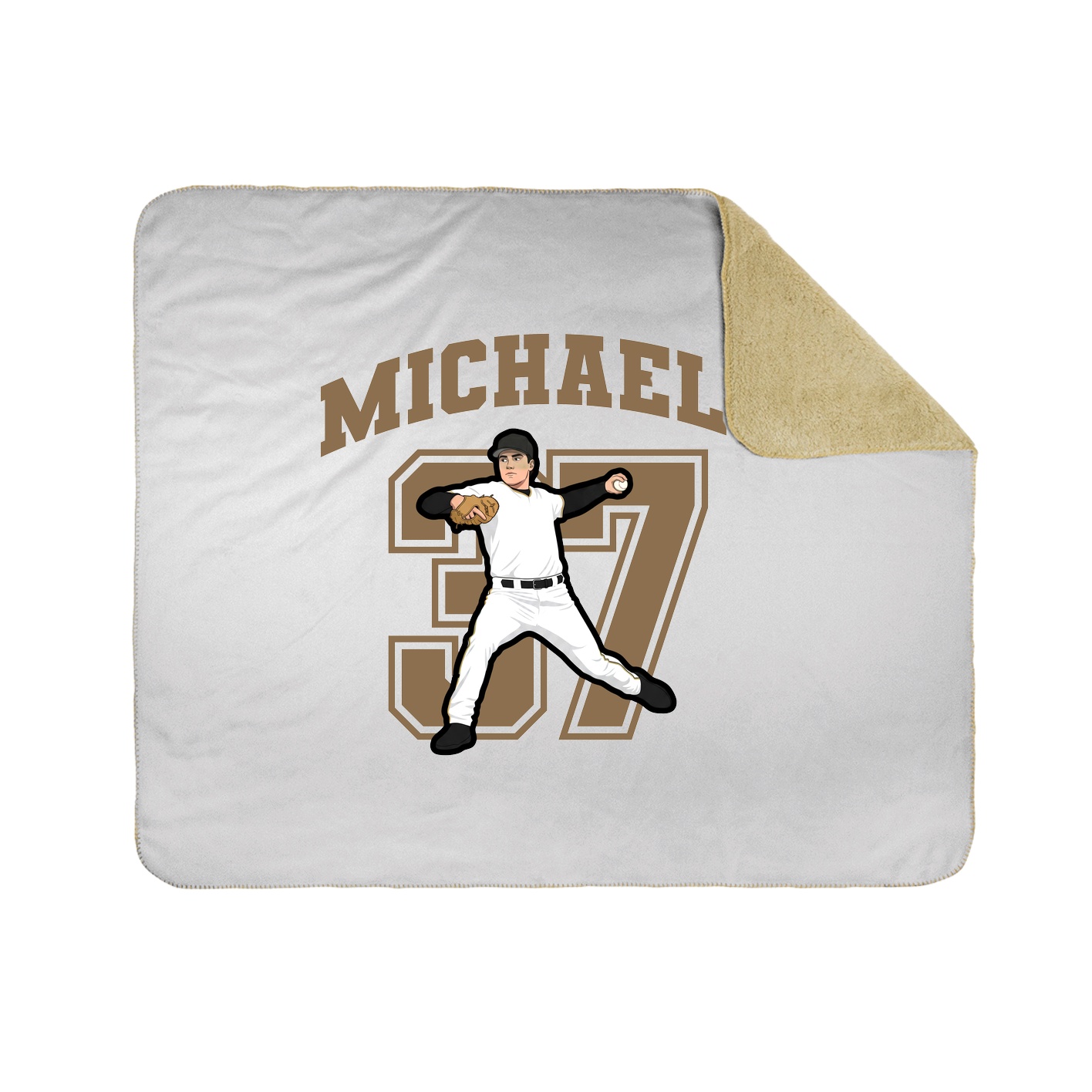 Throw Blanket — Number in White