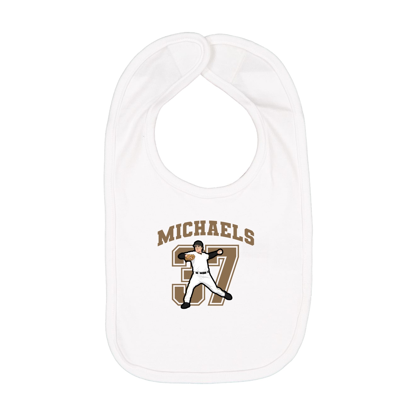 Infant Bib — Number in White