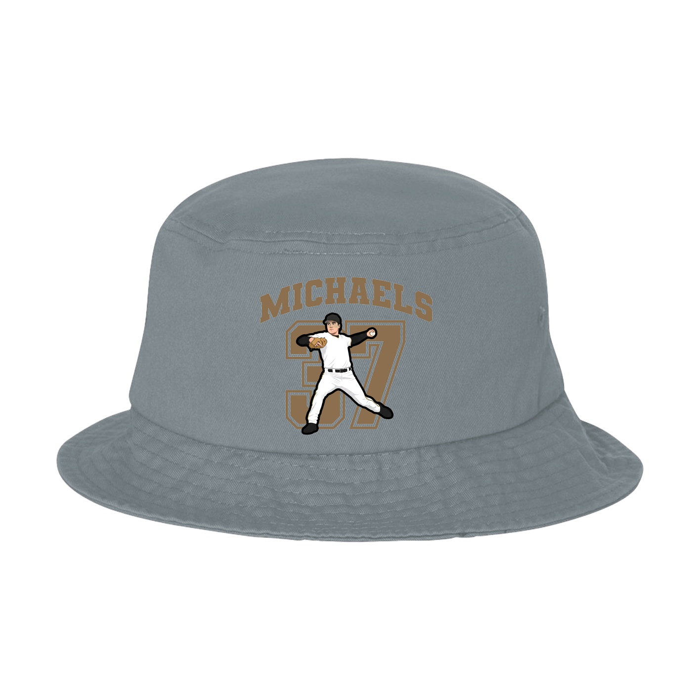 Bucket Cap — Number in Grey