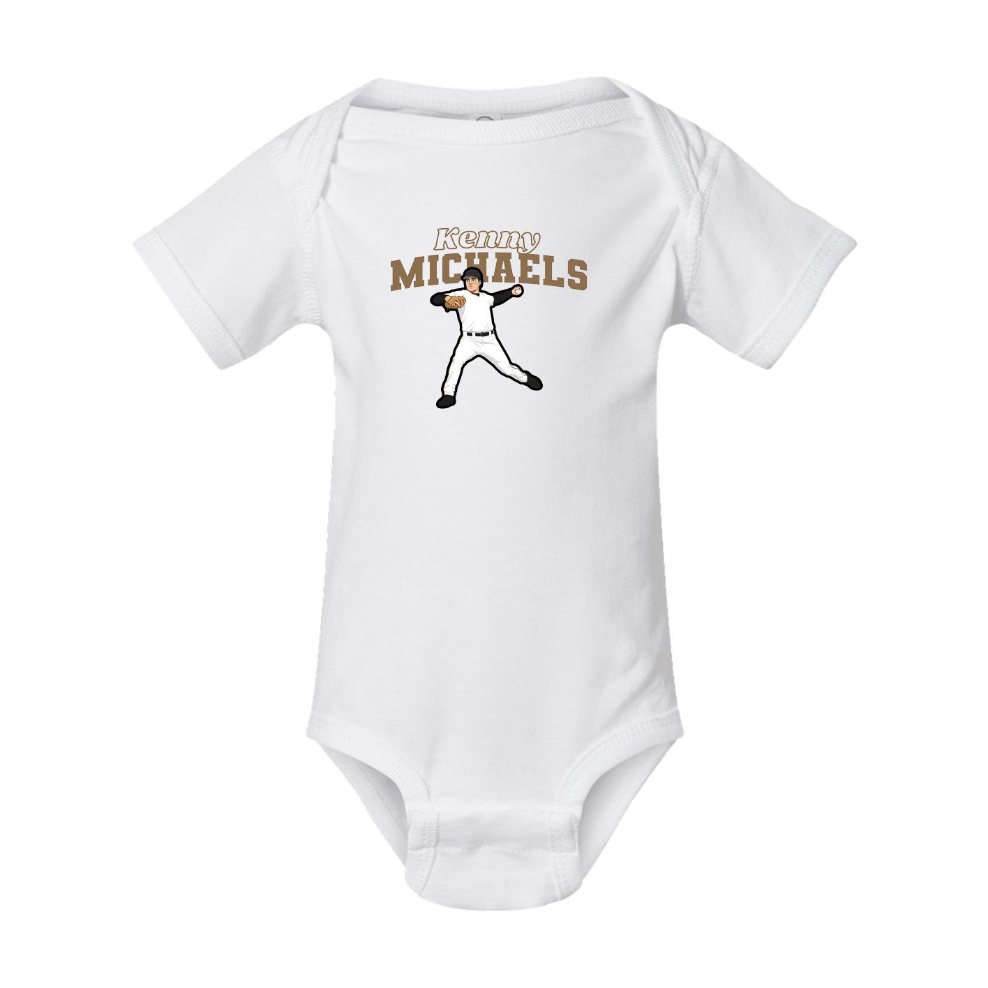 Baby Onesie — Name Arch in White