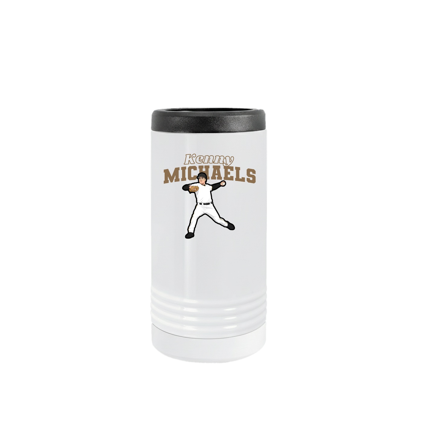 Slim Beverage Holder — Name Arch in White