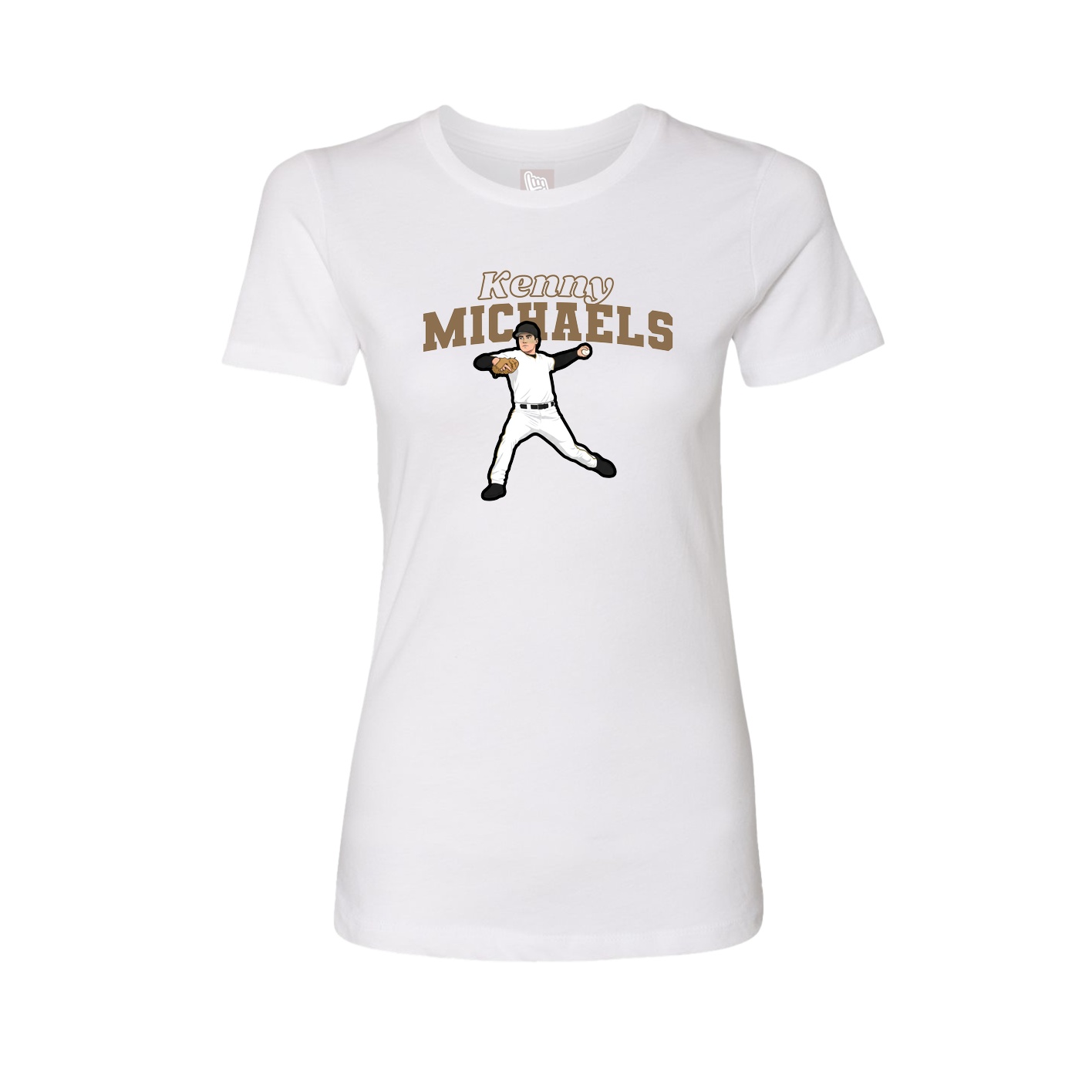 Womens Tee — Name Arch in White