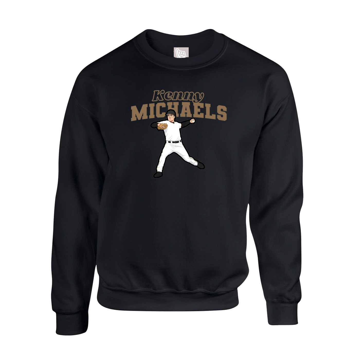 Fleece Crew — Name Arch in Black