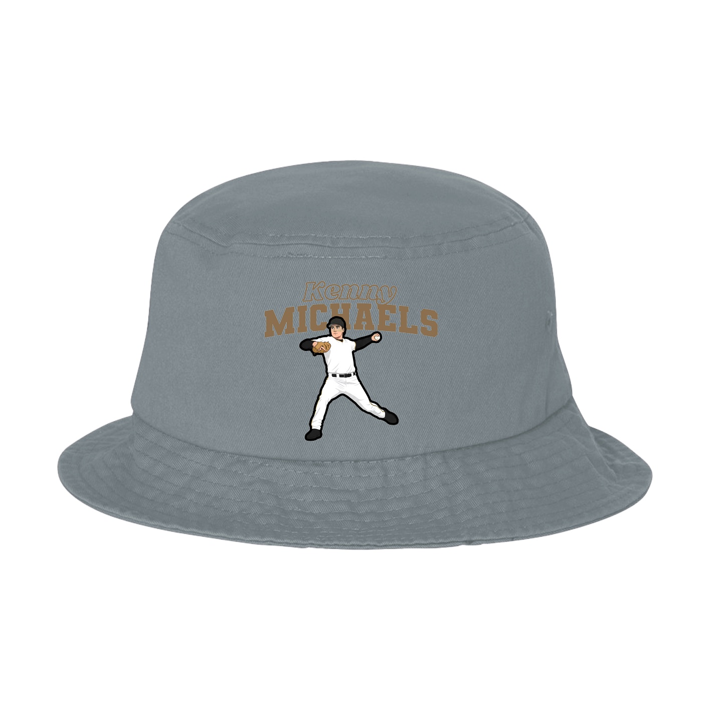 Bucket Cap — Name Arch in Grey