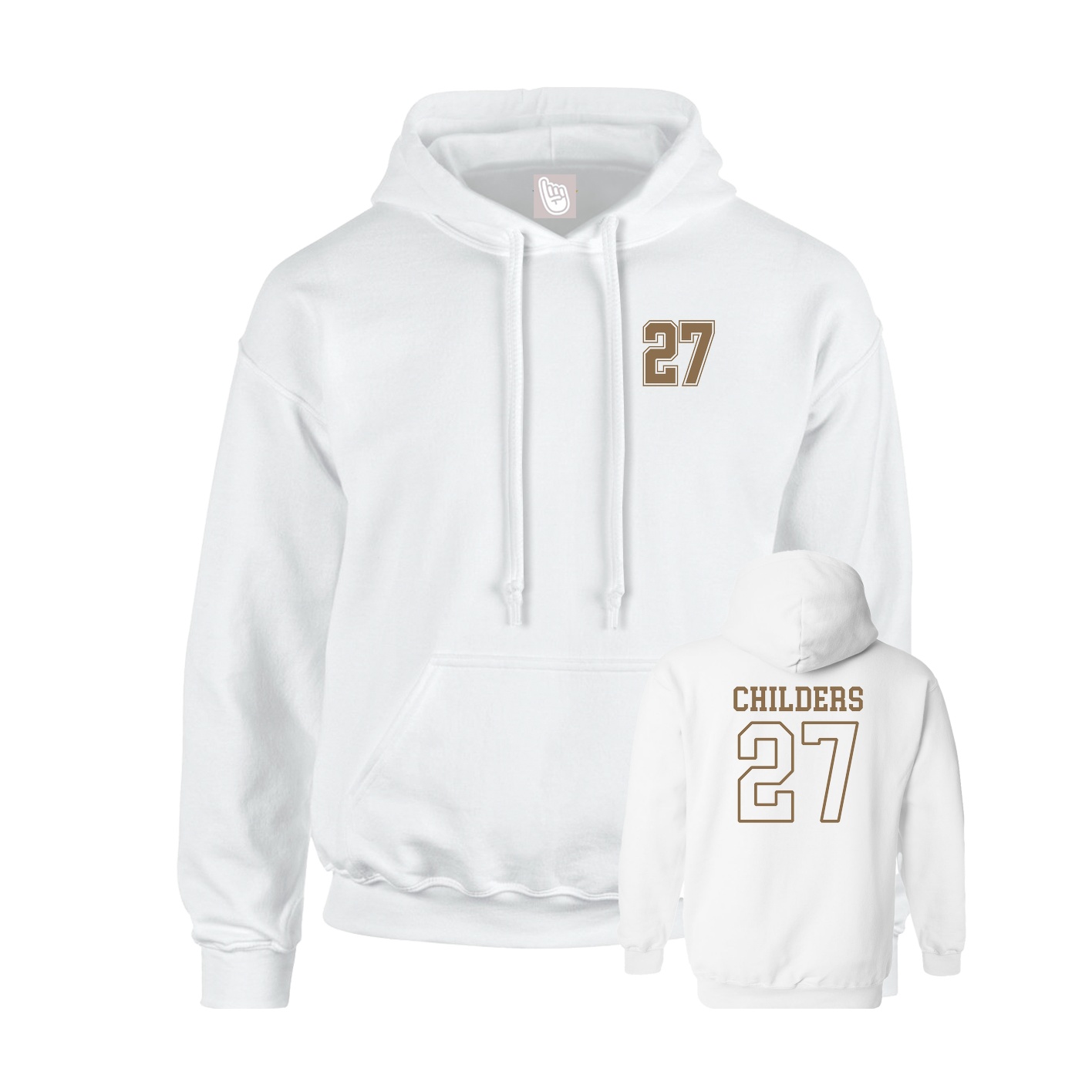 Hoodie — Chest Back in White